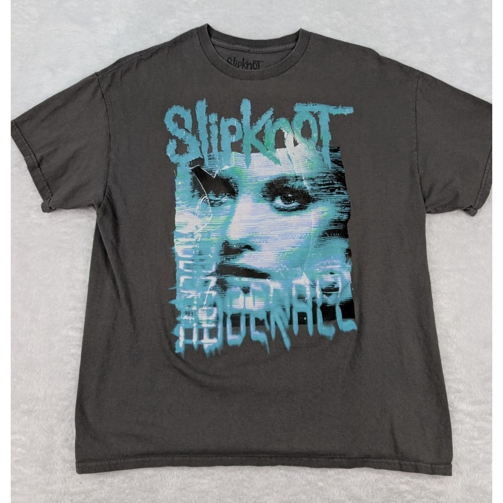 Slipknot T-Shirt Size XL Gray‎ Adderall Album Cover Graphic Short Sleeve